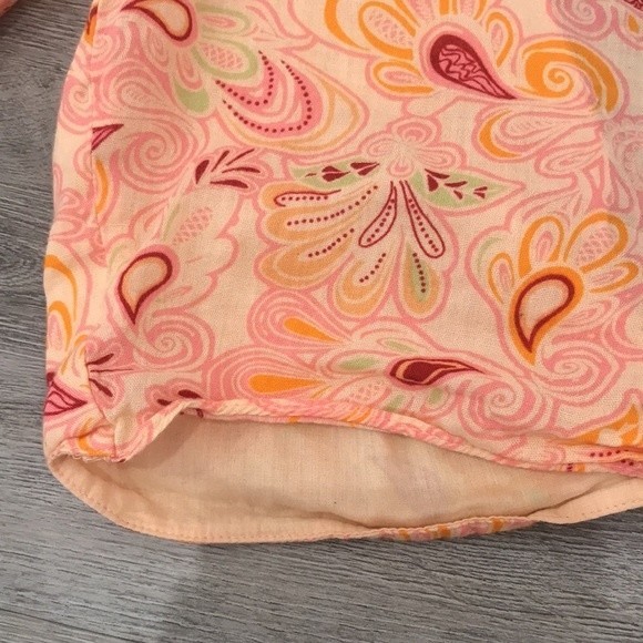 Zara Orange Paisley Open Back Cutout Flare Bell Long Sleeve Top L - Picture 7 of 15